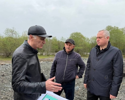 The President inspected the results of the river diversion work in the Gulripsh district.