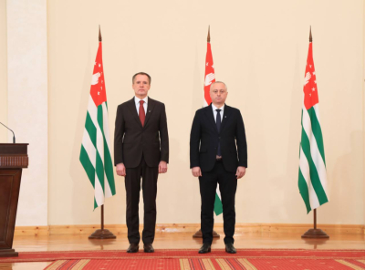 Ambassador Extraordinary and Plenipotentiary of the Russian Federation to the Republic of Abkhazia Vyacheslav Gladkov presented his credentials to the President of the Republic of Abkhazia Badra Gunba.